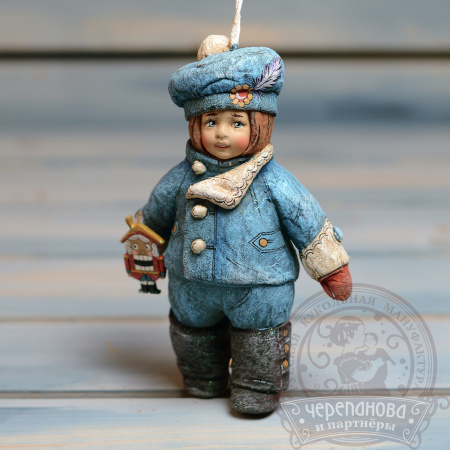 Ганс с щелкунчиком, елочная игрушка кукольной мануфактуры Ирины Черепановой