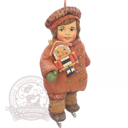 Мальчик в стиле 19 века, елочная игрушка кукольной мануфактуры Ирины Черепановой