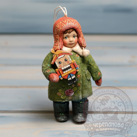 Ян с щелкунчиком, ватная игрушка кукольной мануфактуры Ирины Черепановой
